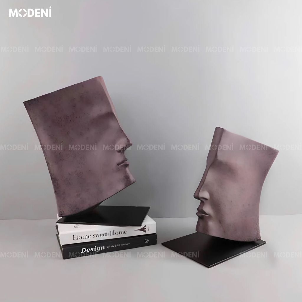 Tượng Trang Trí MindForm Trừu Tượng Nghệ Thuật – Gương Mặt Suy Tư – Decor Bàn Làm Việc, Kệ Sách