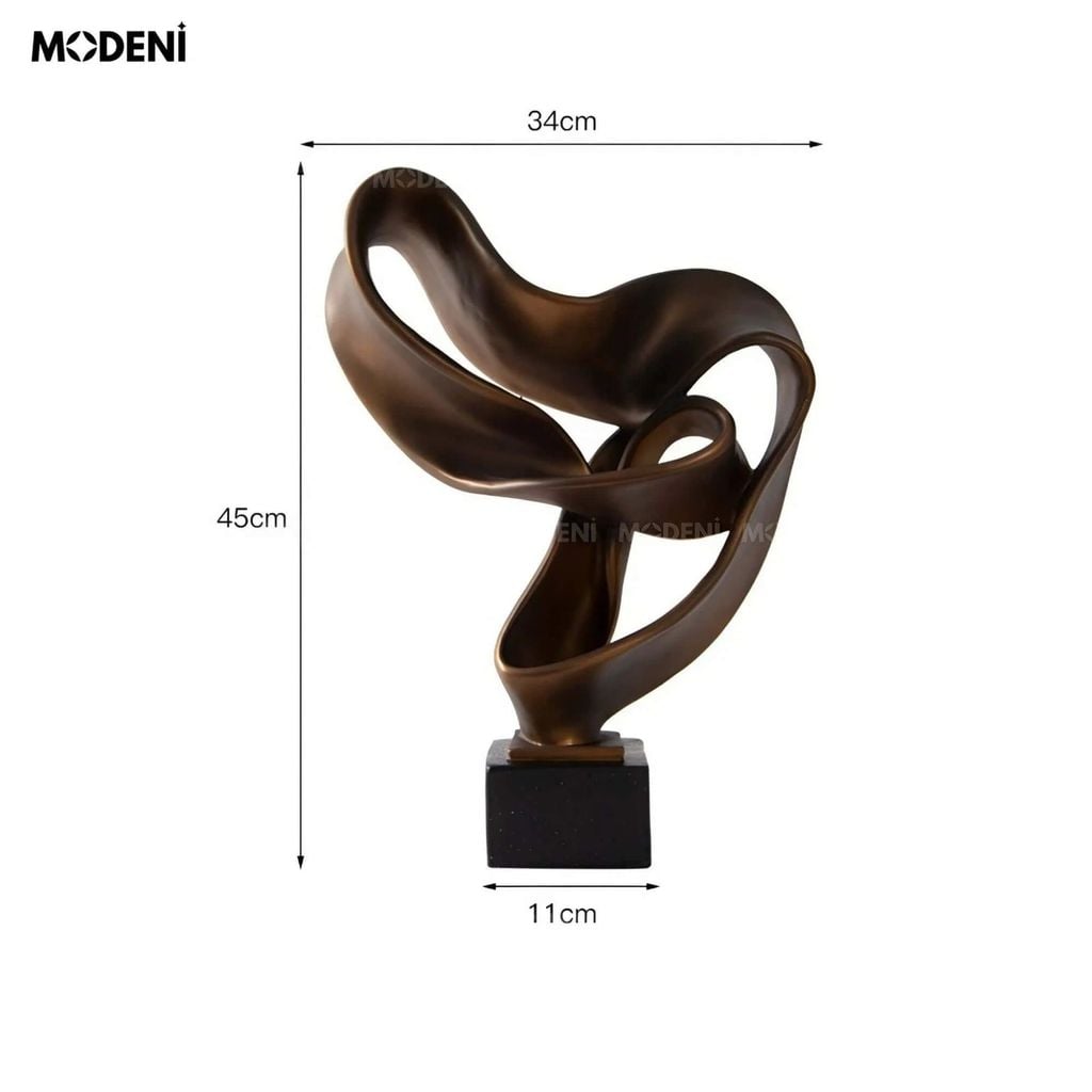 Tượng Trang Trí Oldel Brown Nghệ Thuật Trừu Tượng – Thiết Kế Lượn Sóng Độc Bản – Decor Kệ Tủ, Bàn Console Phong Cách Hiện Đại