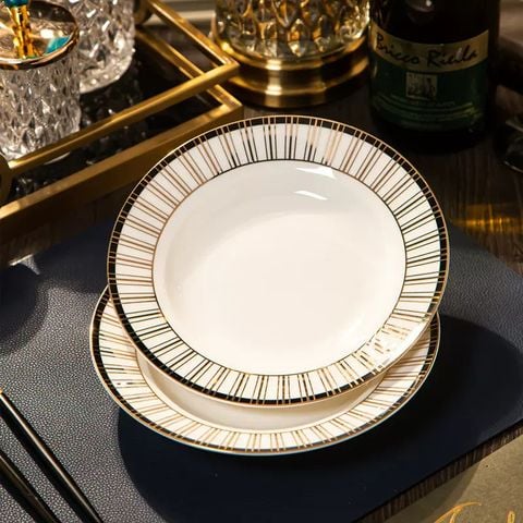  Đĩa Sâu 20.5 Segesta Sứ Xương Cao Cấp Phong Cách Bắc Âu 