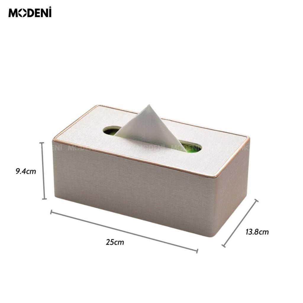 Hộp Khăn Giấy Modeni Be Nhạt Vải Lanh Cao Cấp Viền Vàng Hồng Japandi Tối Giản Sang Trọng Cho Phòng Ngủ Và Văn Phòng