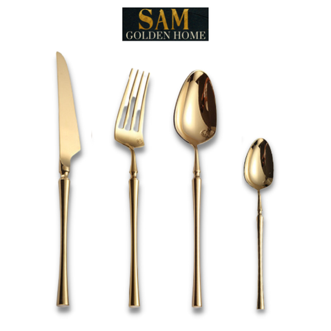 Bộ Dao Muỗng Nĩa Inox 304 Serena Gold Cutlery Set Cao Cấp 