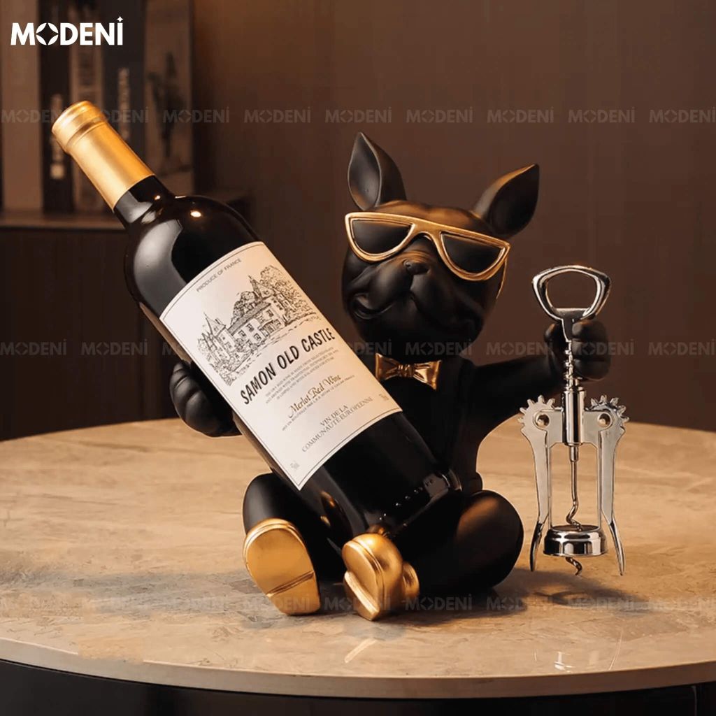 Tượng Bulldog Sommelier Cao Cấp – Kê Rượu Cá Tính , Quà Tặng Lý Tưởng Cho Người Sành Rượu