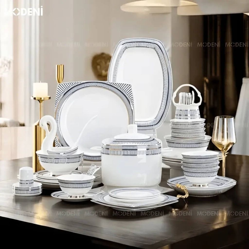 Bộ chén đĩa sứ Catania cao cấp – Quà tặng tân gia sang trọng – Dùng được máy rửa chén, lò vi sóng