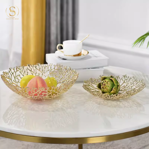  Tô Đựng Bánh Kẹo, Trái Cây Evan Kim Loại Mạ Vàng Sang Trọng – Thiết Kế Đan Chéo Nghệ Thuật – Decor Bàn Tiệc, Phòng Khách Hiện Đại 