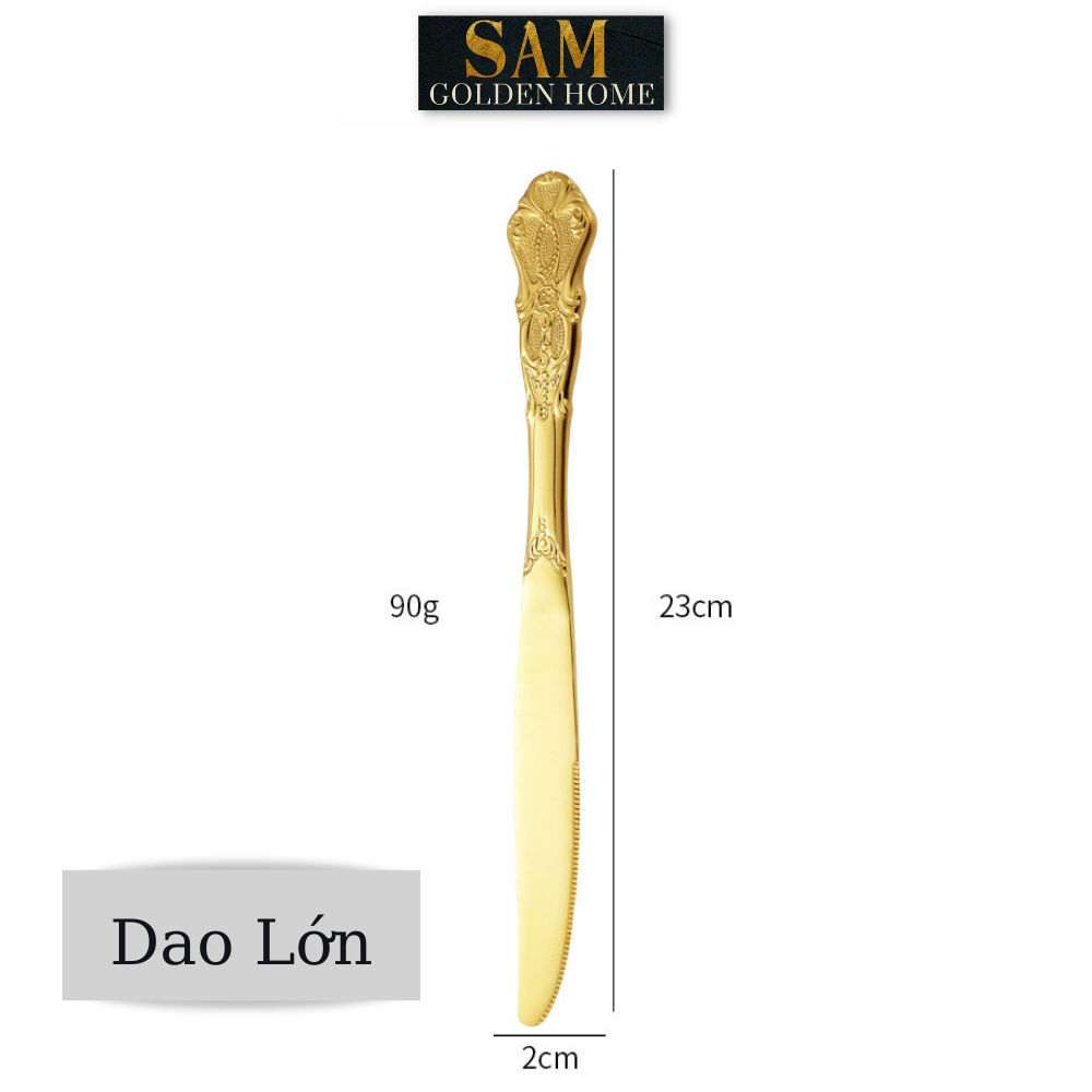 Muỗng Nĩa Royal Hàn Quốc Inox 304 Mạ Vàng Cao Cấp Sang Trọng Hiện Đại (LẺ)