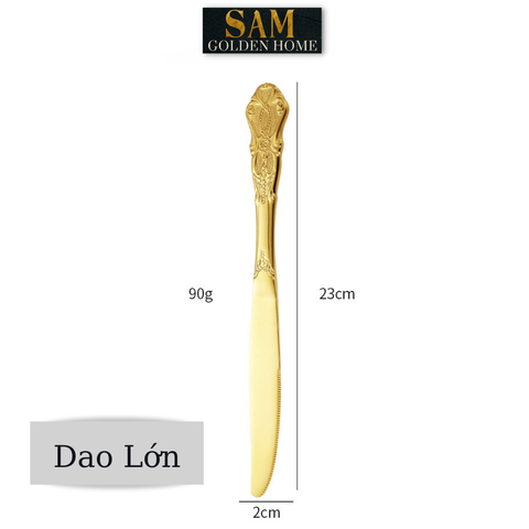 Bộ Muỗng Nĩa Royal Hàn Quốc Inox 304 Mạ Vàng Cao Cấp Sang Trọng Hiện Đại