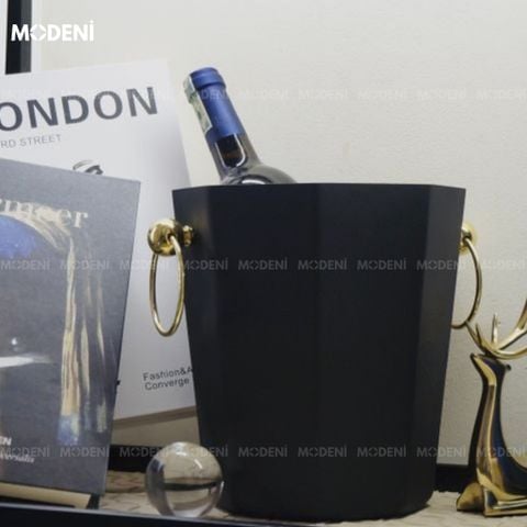  Xô Đá Gela Black Tay Cầm Mạ Vàng Sang Trọng Cao Cấp 