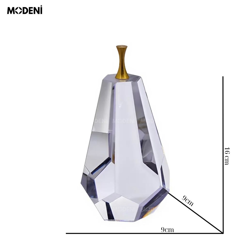 Tượng Trang Trí Pearla Trái Lê Pha Lê – Thiết Kế Tối Giản Tinh Tế – Decor Hiện Đại Cho Bàn Làm Việc, Kệ Tủ hoặc Quà Tặng Sang Trọng