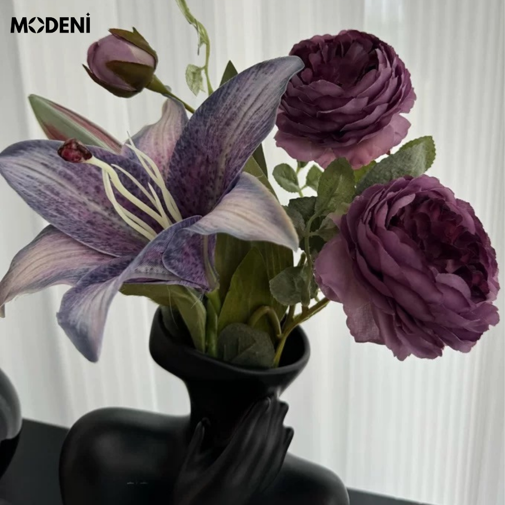 Bình Hoa Nghệ Thuật Keisha Gốm Sứ – Tạo Hình Hình Người Độc Đáo – Decor Bàn Làm Việc & Kệ Tủ Hiện Đại