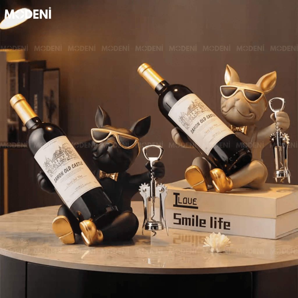 Tượng Bulldog Sommelier Cao Cấp – Kê Rượu Cá Tính , Quà Tặng Lý Tưởng Cho Người Sành Rượu