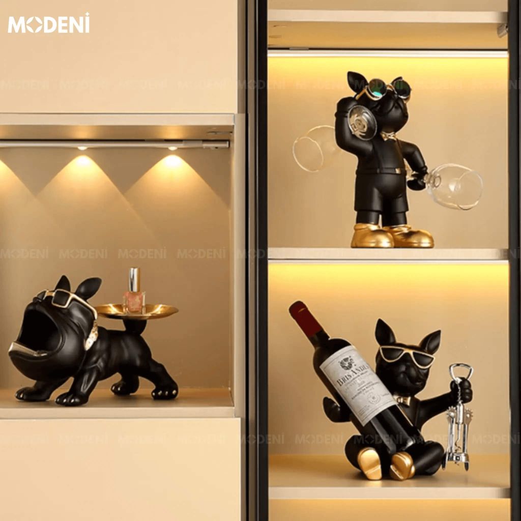 Tượng Bulldog Sommelier Cao Cấp – Kê Rượu Cá Tính , Quà Tặng Lý Tưởng Cho Người Sành Rượu
