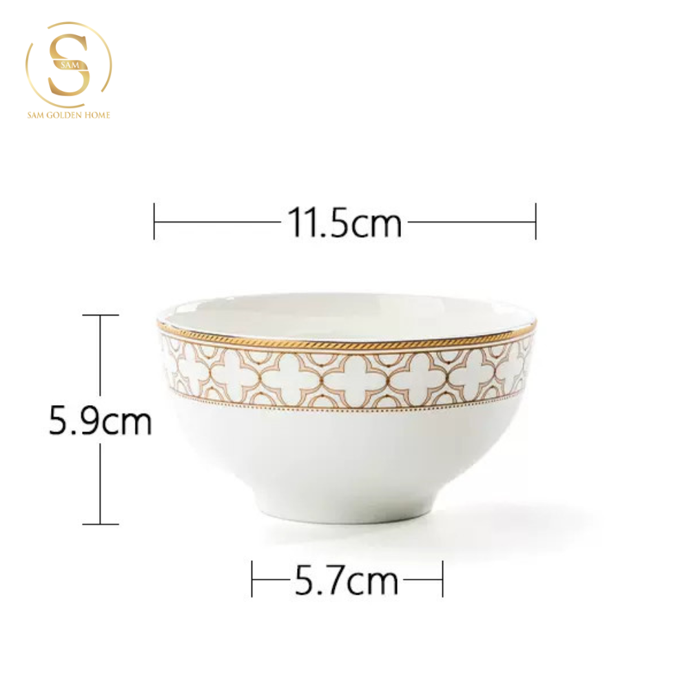 Set 4 Chén Trefoil Sứ Xương Cao Cấp Châu Âu