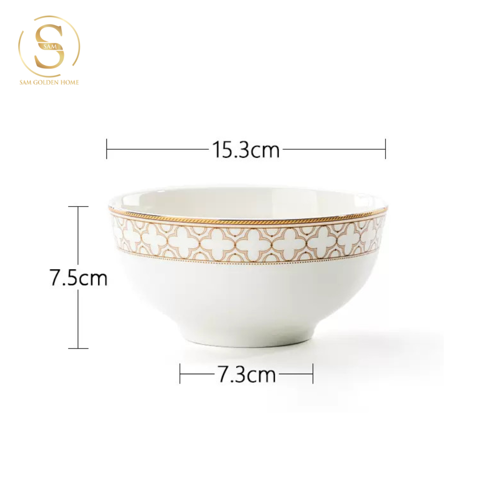 Tô Trefoil 6inch Sứ Xương Cao Cấp Sang Trọng