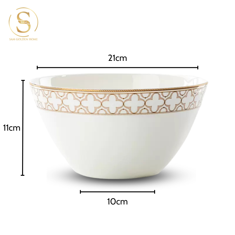 Tô Trefoil 8inch  Sứ Xương Sang Trọng Cao Cấp