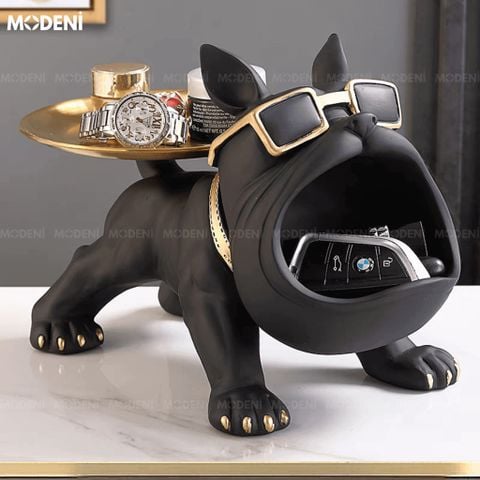 Tượng chó Bulldog Luxe tô điểm bàn tủ sang trọng, cá tính