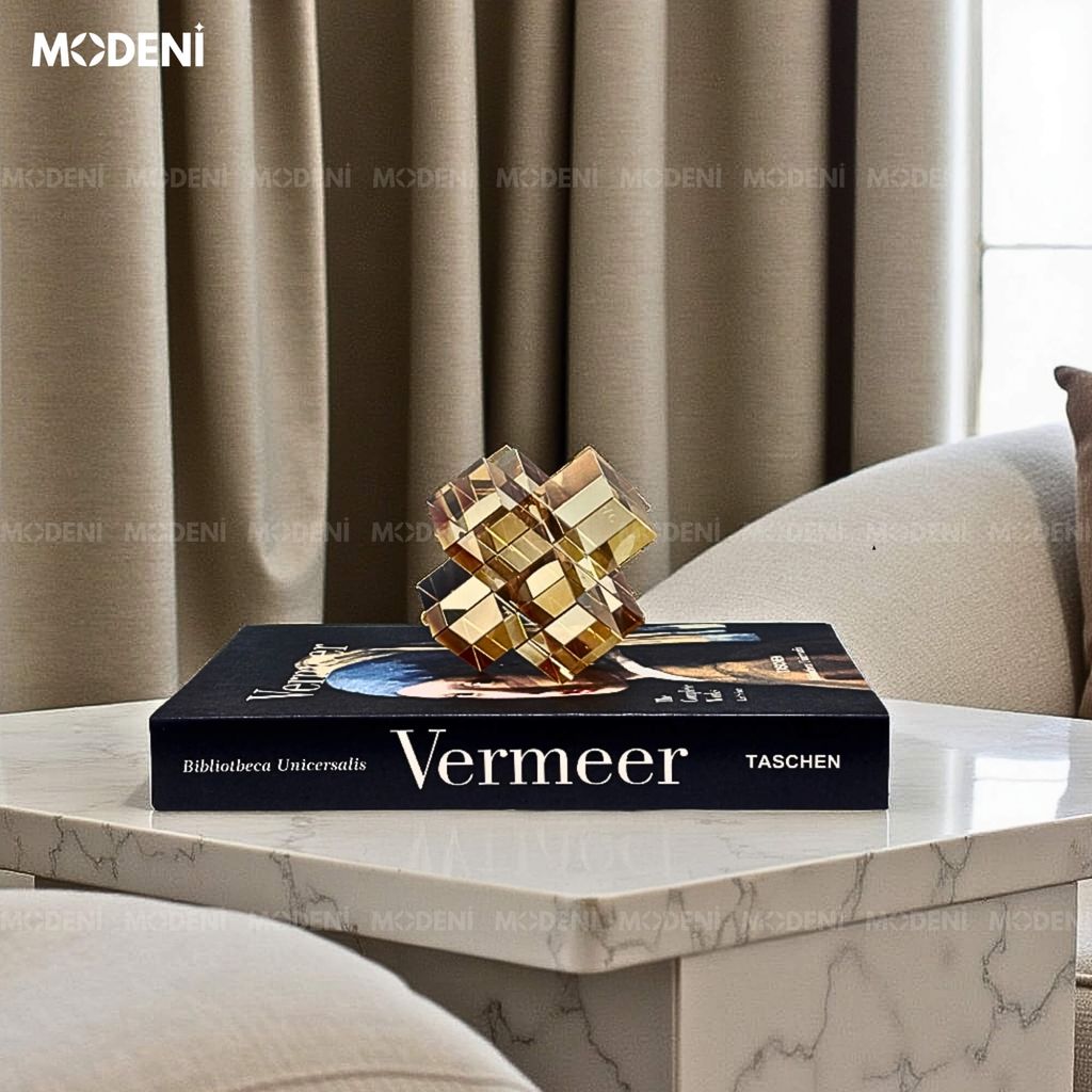 Tượng Cubex Cam Decor Nghệ Thuật Trừu Tượng – Trục Xoay Tư Duy Pha Lê – Decor Bàn Làm Việc, Kệ Sách, Văn Phòng Hiện Đại