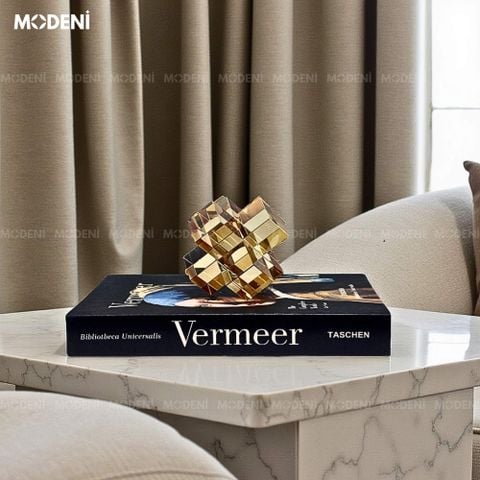 Tượng Cubex pha lê cao cấp – decor bàn sofa hiện đại sang trọng