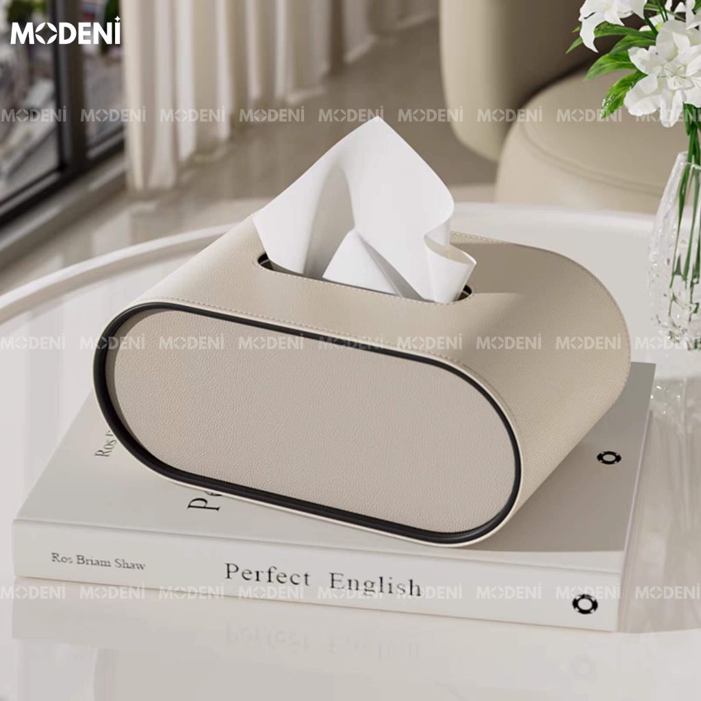 Hộp khăn giấy Mova – Hộp đựng khăn decor hiện đại – Thiết kế bo tròn sang trọng – Phù hợp bàn ăn, sofa, kệ tủ