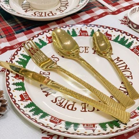  Bộ Dao Muỗng Nĩa Salmon Mạ Vàng Gold Hiện Đại Sang Trọng 