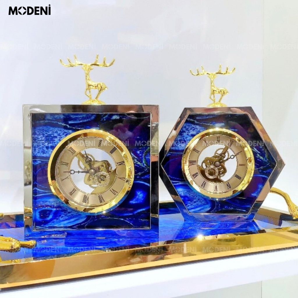 Đồng Hồ Bluey Vuông Cao Cấp – Mặt Số La Mã – Phối Đá Xanh Sang Trọng – Món Quà Decor Lý Tưởng