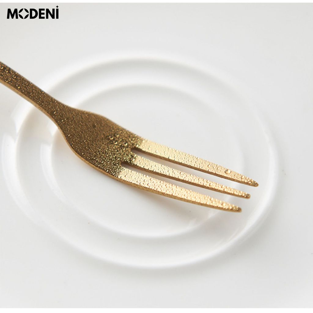 Lọ sứ đựng nĩa, xiên trái cây, muỗng cafe, thìa tráng miệng mạ vàng cao cấp phong cách bắc âu