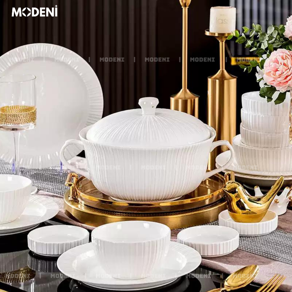 Bộ Chén Đĩa Sứ Tráng men Lumina Cao Cấp Sang Trọng