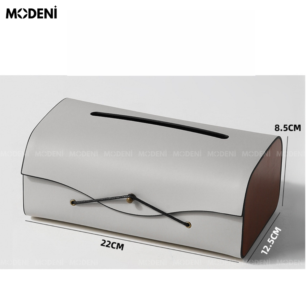 Hộp Khăn Giấy Elise Xám Cao Cấp – Da Nhân Tạo Phối Gỗ – Thiết Kế Tối Giản Sang Trọng Cho Bàn Sofa, Bàn Làm Việc, Decor Hiện Đại