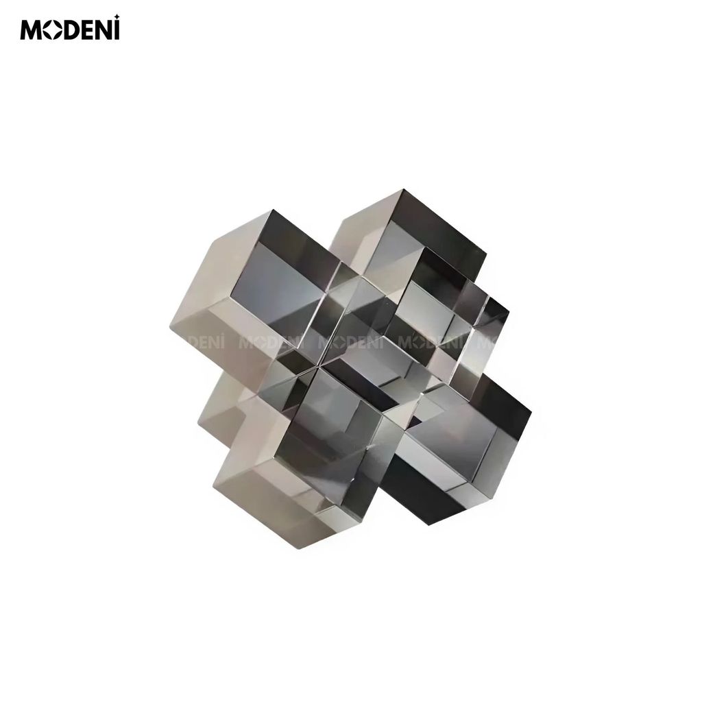 Tượng Trang Trí Cubex Xám – Thiết Kế Hình Khối 3D Tối Giản – Decor Hiện Đại Cho Bàn Làm Việc, Kệ Sách hoặc Không Gian Sáng Tạo