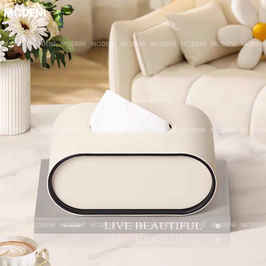 Hộp khăn giấy Mova – Hộp đựng khăn decor hiện đại – Thiết kế bo tròn sang trọng – Phù hợp bàn ăn, sofa, kệ tủ