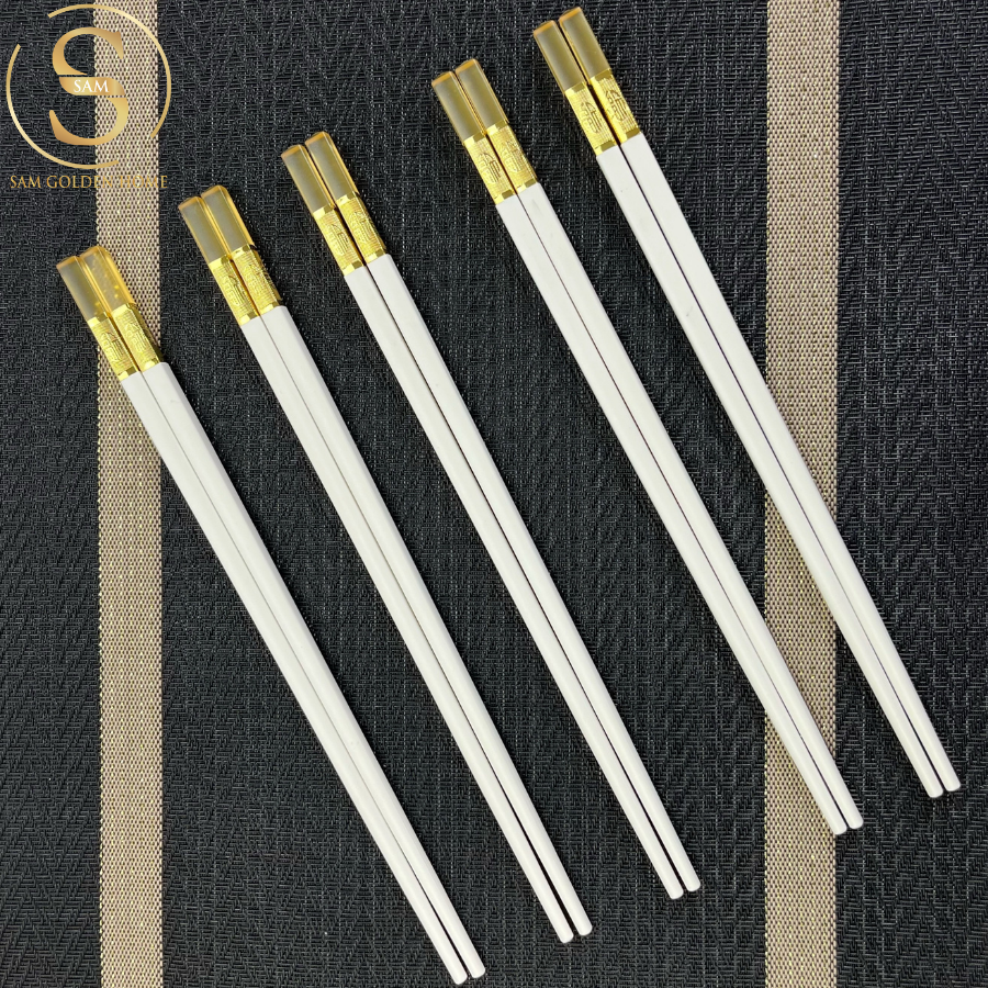 Đũa Amber White Khảm Vàng Sang Trọng