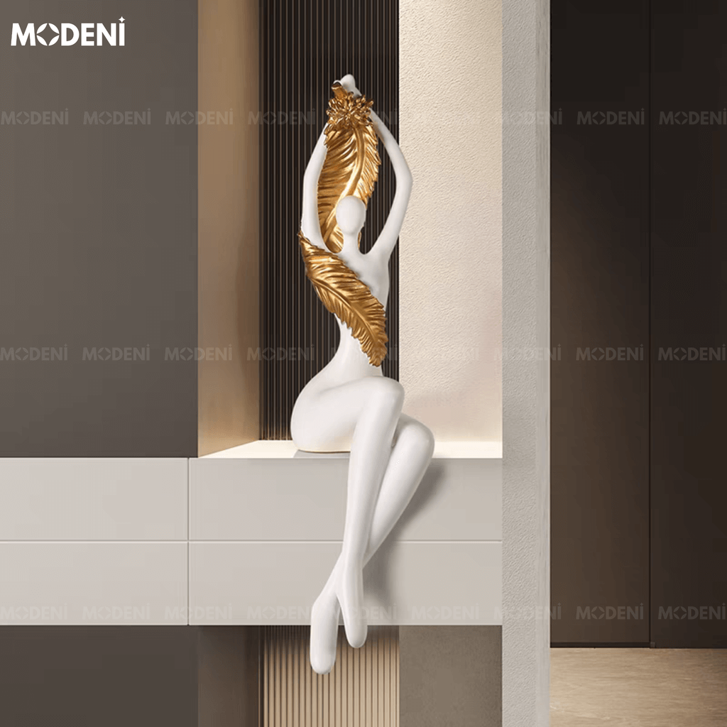 Tượng Trang Trí Diva Cao Cấp – Dáng Ngồi Thanh Lịch Kiêu Hãnh, Lý Tưởng Cho Decor Kệ Tủ & Quà Tặng Có Gu