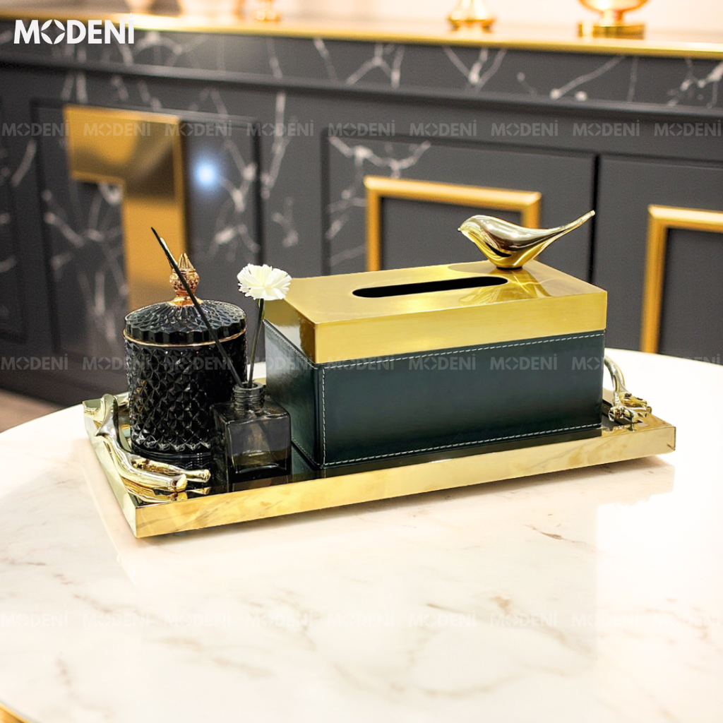 Khay Chữ Nhật Felix – Khay Decor Cao Cấp Sang Trọng – Tay Cầm Họa Tiết Nghệ Thuật – Phù Hợp Trang Trí Bàn Console, Bàn Sofa, Kệ Tủ Phòng Khách Hiện Đại