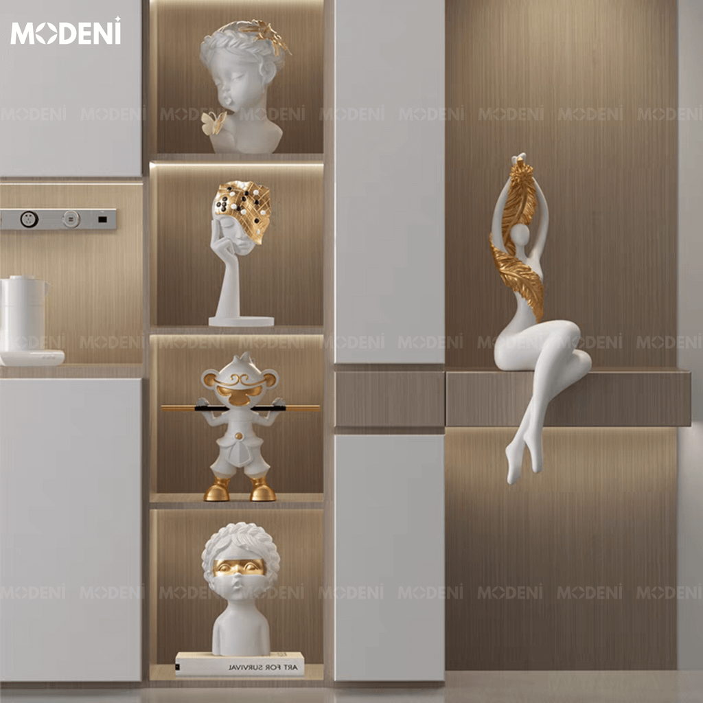 Tượng Trang Trí Diva Cao Cấp – Dáng Ngồi Thanh Lịch Kiêu Hãnh, Lý Tưởng Cho Decor Kệ Tủ & Quà Tặng Có Gu