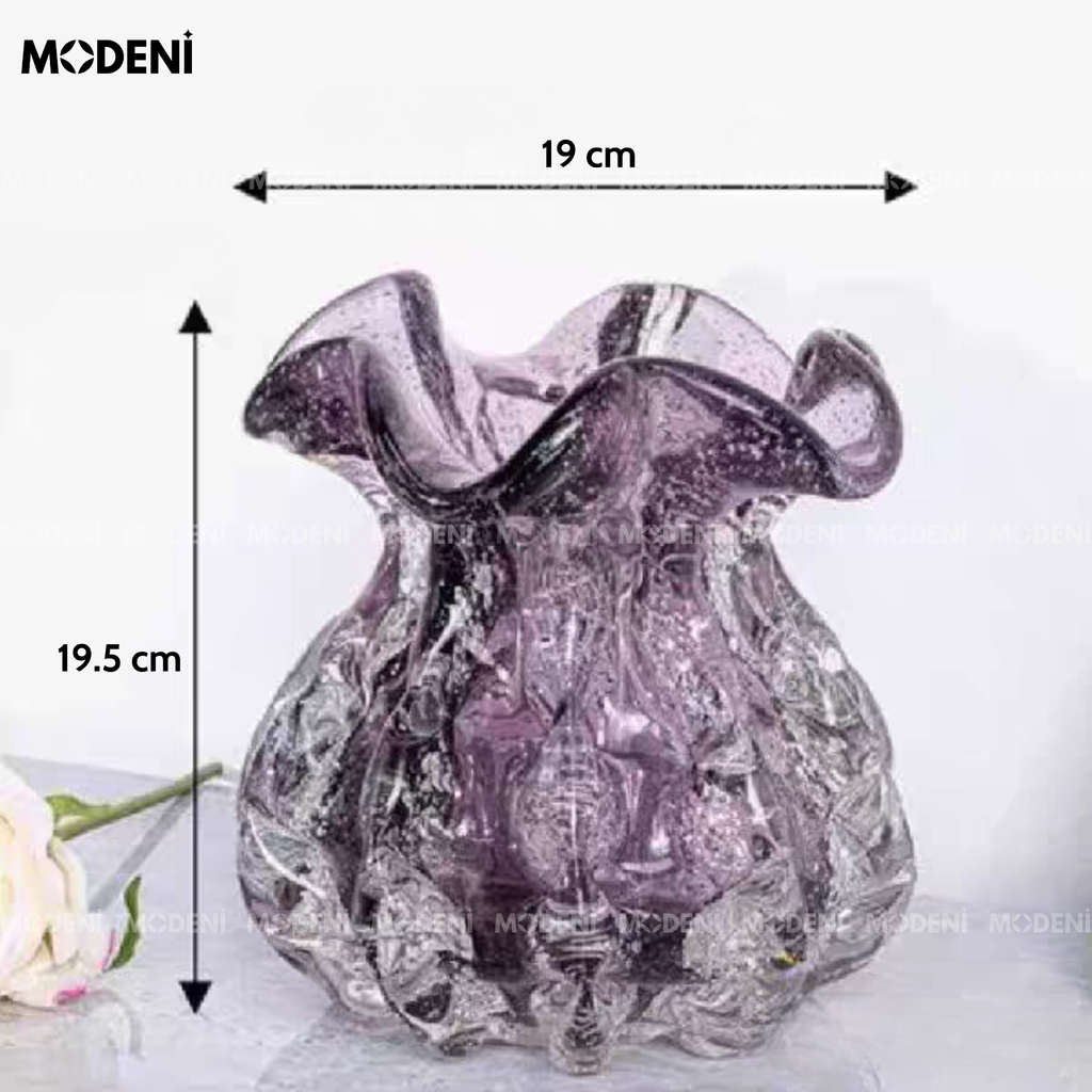 BÌnh Hoa Thủy Tinh Marano Amethyst Hiện Đại Cao Cấp
