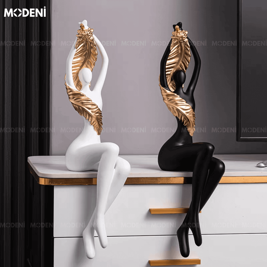 Tượng Trang Trí Diva Cao Cấp – Dáng Ngồi Thanh Lịch Kiêu Hãnh, Lý Tưởng Cho Decor Kệ Tủ & Quà Tặng Có Gu