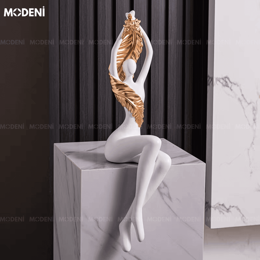 Tượng Trang Trí Diva Cao Cấp – Dáng Ngồi Thanh Lịch Kiêu Hãnh, Lý Tưởng Cho Decor Kệ Tủ & Quà Tặng Có Gu
