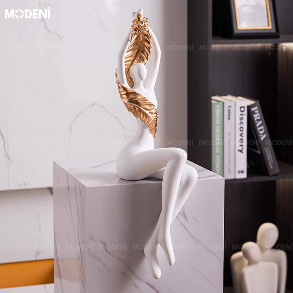 Tượng Trang Trí Diva Cao Cấp – Dáng Ngồi Thanh Lịch Kiêu Hãnh, Lý Tưởng Cho Decor Kệ Tủ & Quà Tặng Có Gu
