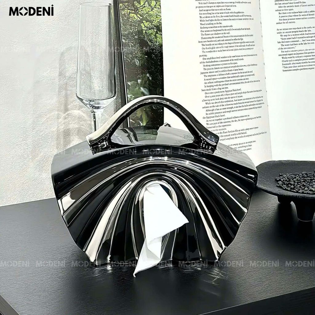 Hộp khăn giấy Luva – Hộp đựng khăn decor cao cấp – Thiết kế tay cầm độc đáo – Phù hợp không gian bàn ăn, bar, phòng khách hiện đại