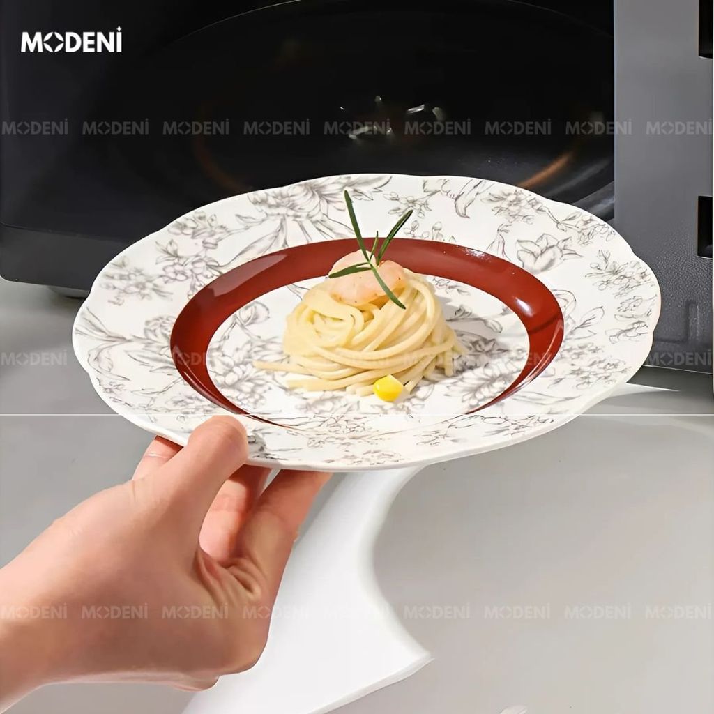 Bộ Chén Đĩa Briona Cao Cấp – Bát Đĩa Sang Trọng Phối Đỏ Rượu Vang – Phù Hợp Bàn Ăn Gia Đình Hiện Đại