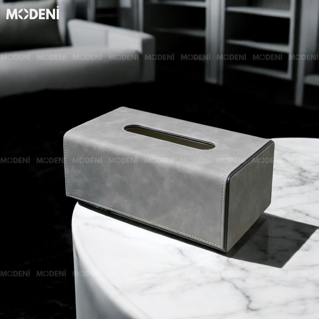 Hộp khăn giấy da Minna cao cấp - Thiết kế khối vuông phủ da sang trọng - Hoàn thiện tinh xảo chuẩn gu sống hiện đại