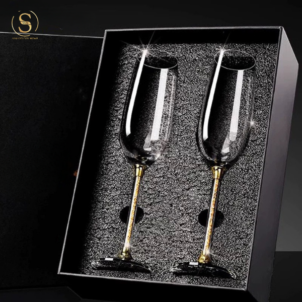 Set 2 Ly Uống Rượu Sâm Panh Portobello Glute Cao Cấp Sang Trọng - Gold