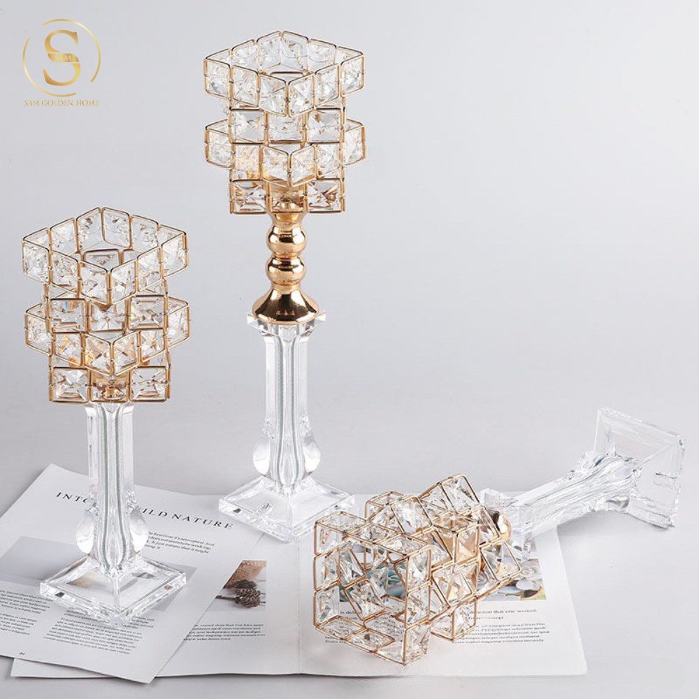 Set Chân Nến Thủy Tinh Sparkle Cao Cấp Sang Trọng