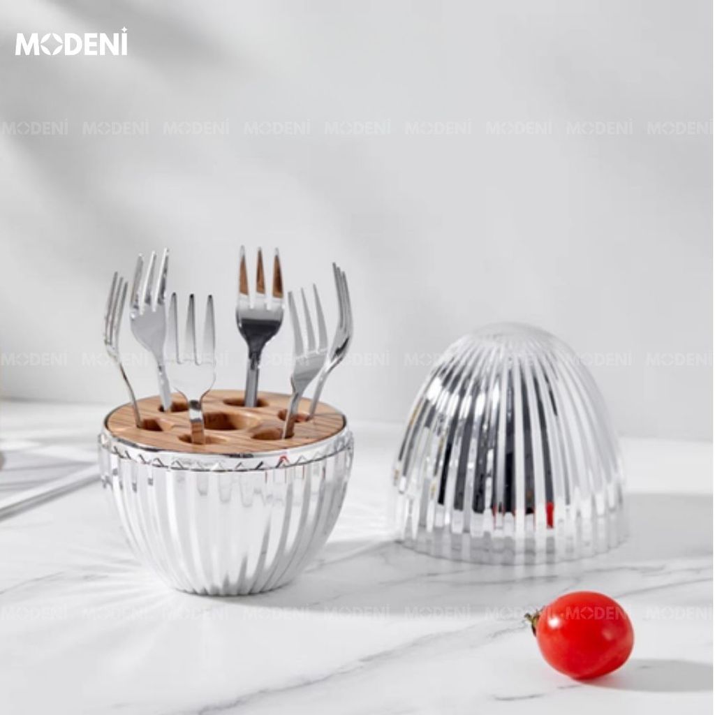 Bộ Đựng Muỗng Nĩa Sienna Silver Sang Trọng Cao Cấp