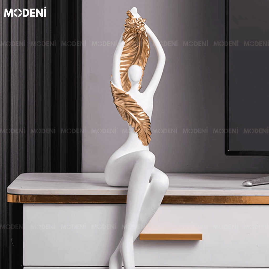 Tượng Trang Trí Diva Cao Cấp – Dáng Ngồi Thanh Lịch Kiêu Hãnh, Lý Tưởng Cho Decor Kệ Tủ & Quà Tặng Có Gu