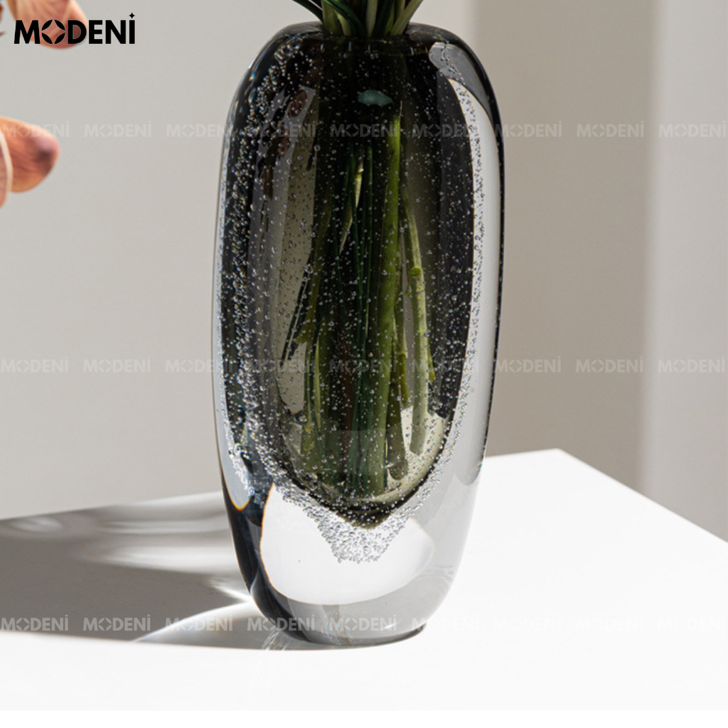 Bình Hoa Thủy Tinh Nghệ Thuật Elysia – Thiết Kế Loang Màu Độc Đáo – Decor Bàn Console, Kệ Tủ Hiện Đại