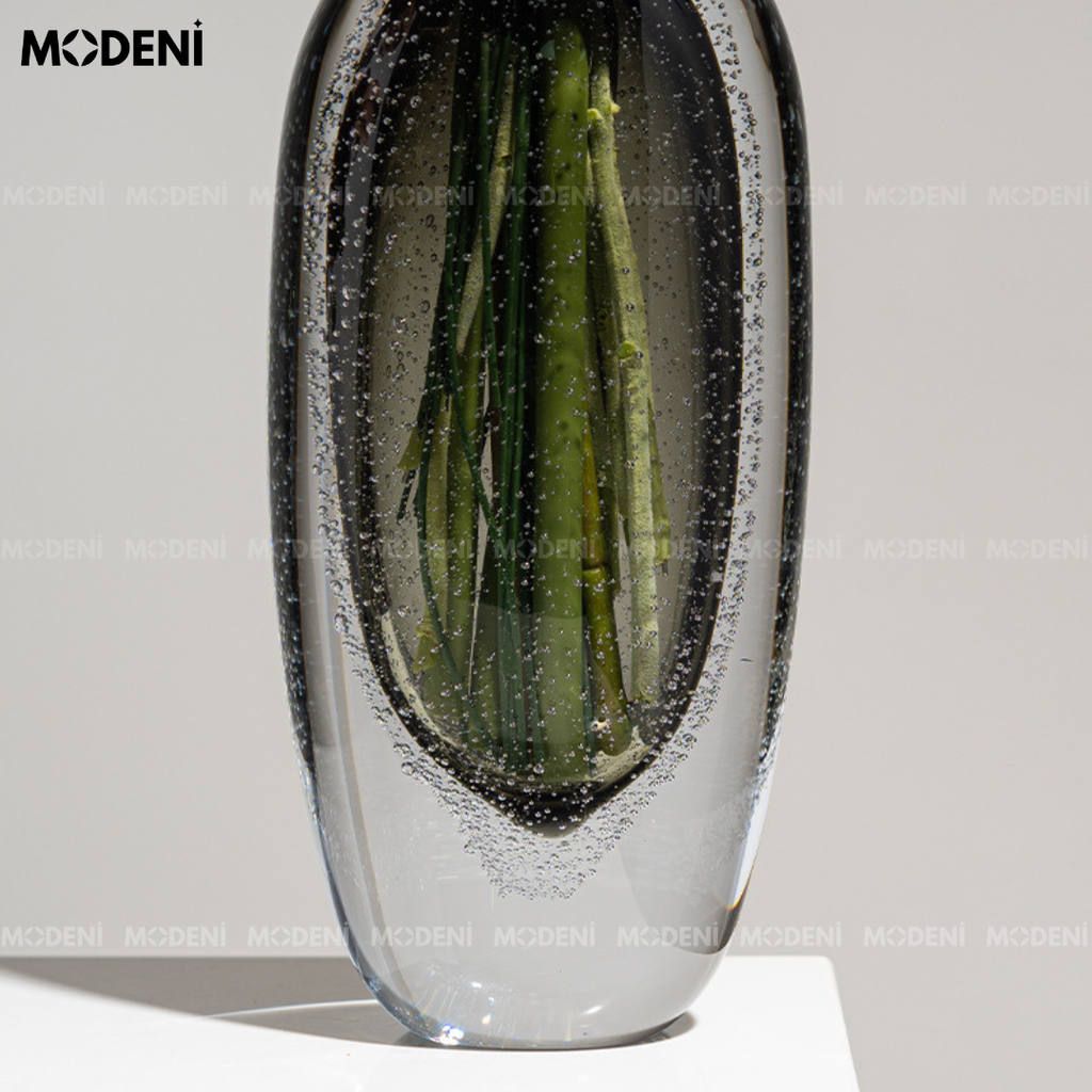 Bình Hoa Thủy Tinh Nghệ Thuật Elysia – Thiết Kế Loang Màu Độc Đáo – Decor Bàn Console, Kệ Tủ Hiện Đại