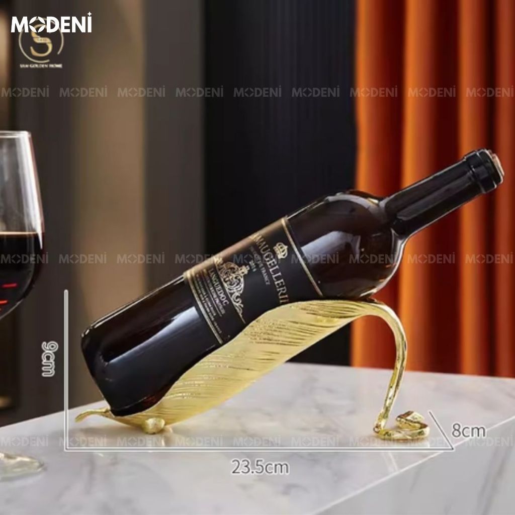 Kệ Rượu Trang Trí Azaria Golden – Thiết Kế Hình Chiếc Lá Mạ Vàng Cao Cấp, Kích Thước 23.5x9x8 cm, Phù Hợp Decor Bàn Tiệc & Kệ Tủ Sang Trọng