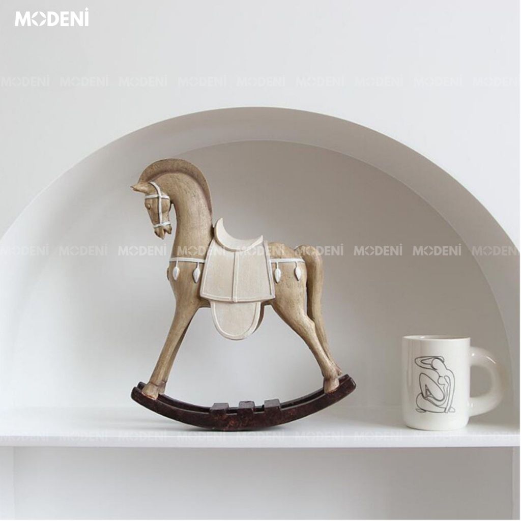 Tượng Ngựa Bập Bênh Liam – Decor Cổ Điển Vintage – Thiết Kế Đậm Chất Nghệ Thuật, Phù Hợp Kệ Tủ, Bàn Console, Quà Tặng Trang Trí Sang Trọng