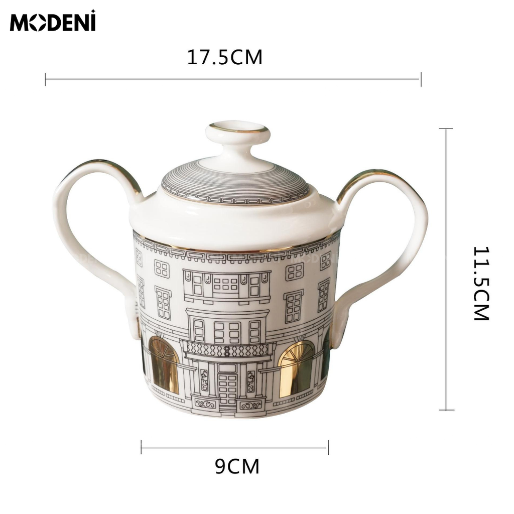 Bộ Bình Trà Họa Tiết Ngôi Nhà Hime Cao Cấp Sang Trọng