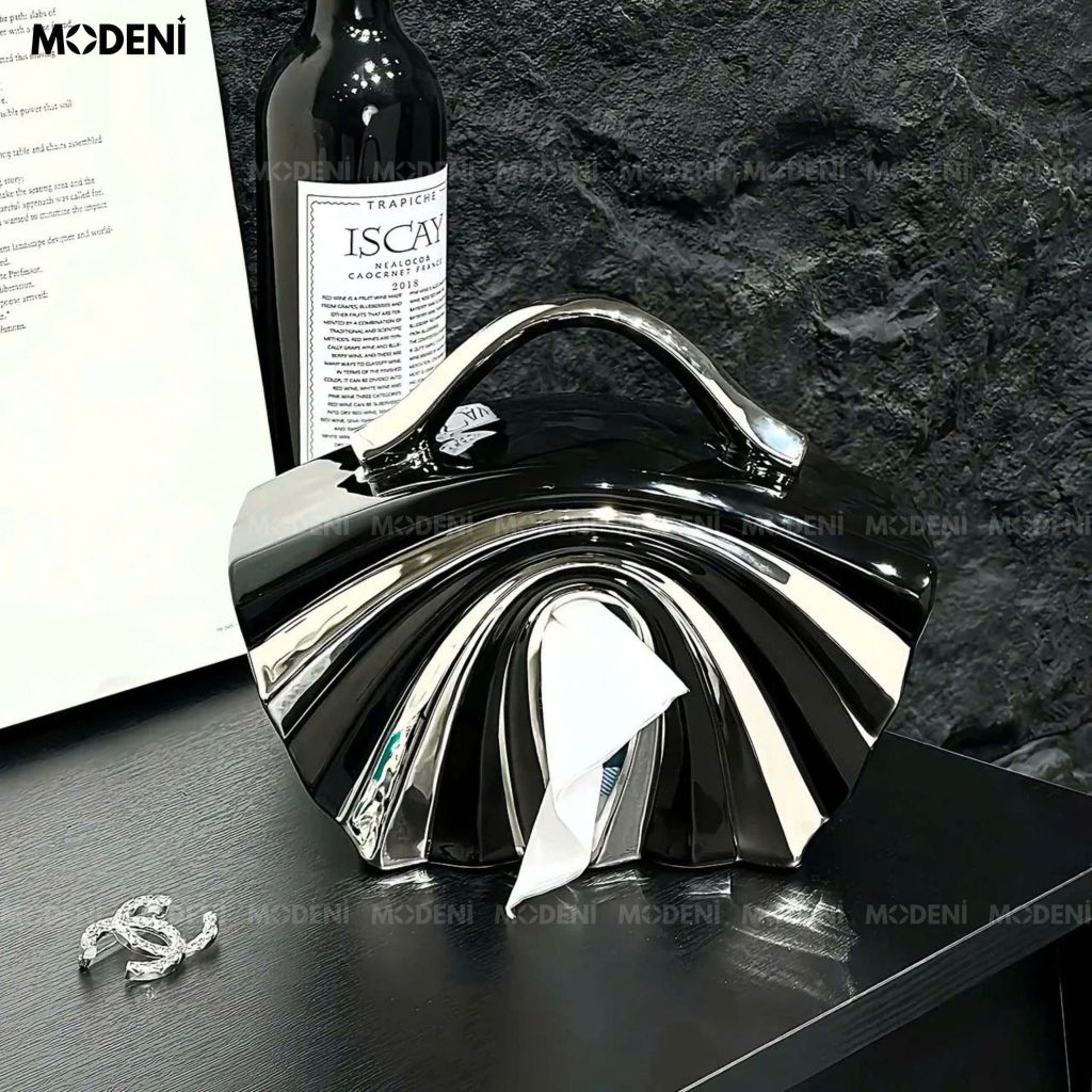 Hộp khăn giấy Luva – Hộp đựng khăn decor cao cấp – Thiết kế tay cầm độc đáo – Phù hợp không gian bàn ăn, bar, phòng khách hiện đại